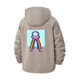 Rainbow Smiley Unisex Full-Zip Printed Waterproof Hooded Windbreaker