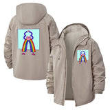 Rainbow Smiley Unisex Full-Zip Printed Waterproof Hooded Windbreaker