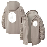 Botanical Sketch Unisex Full-Zip Printed Waterproof Hooded Windbreaker