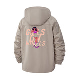 Roller Skater Girls Unisex Full-Zip Printed Waterproof Hooded Windbreaker