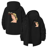Retro Pin-Up Unisex Full-Zip Printed Waterproof Hooded Windbreaker