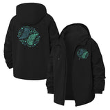 Fern Leaf Swirl Unisex Full-Zip Printed Waterproof Hooded Windbreaker