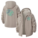 Fern Leaf Swirl Unisex Full-Zip Printed Waterproof Hooded Windbreaker