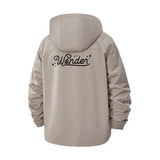 Wonder Script Unisex Full-Zip Printed Waterproof Hooded Windbreaker