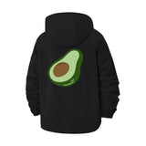 Avocado Graphic Unisex Full-Zip Printed Waterproof Hooded Windbreaker