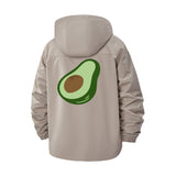Avocado Graphic Unisex Full-Zip Printed Waterproof Hooded Windbreaker