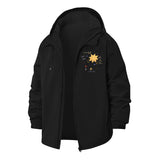 Handwritten Stars Unisex Full-Zip Printed Waterproof Hooded Windbreaker