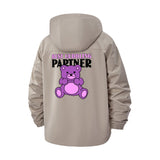 Cute Teddy Bear Unisex Full-Zip Printed Waterproof Hooded Windbreaker