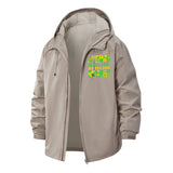 Geometric Brasil DNA Unisex Full-Zip Printed Waterproof Hooded Windbreaker