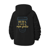 Coffee Cup Motivation Unisex Full-Zip Printed Waterproof Hooded Windbreaker