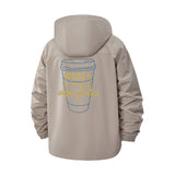 Coffee Cup Motivation Unisex Full-Zip Printed Waterproof Hooded Windbreaker