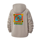 Pisces Zodiac Unisex Full-Zip Printed Waterproof Hooded Windbreaker