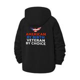 American Veteran Unisex Full-Zip Printed Waterproof Hooded Windbreaker