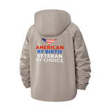 American Veteran Unisex Full-Zip Printed Waterproof Hooded Windbreaker