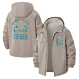 Good Morning Happiness Unisex Full-Zip Printed Waterproof Hooded Windbreaker