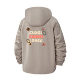 Clogs Charm Lover Unisex Full-Zip Printed Waterproof Hooded Windbreaker