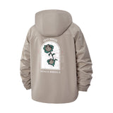 Love Hurts Rose Unisex Full-Zip Printed Waterproof Hooded Windbreaker