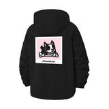 Cartoon Dog Unisex Full-Zip Printed Waterproof Hooded Windbreaker