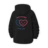 Learn to Live Motivational Unisex Full-Zip Printed Waterproof Hooded Windbreaker