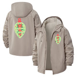 Holiday Ornament Unisex Full-Zip Printed Waterproof Hooded Windbreaker