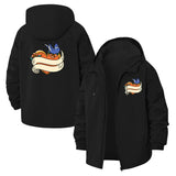 Swallow and Floral Banner Unisex Full-Zip Printed Waterproof Hooded Windbreaker