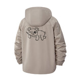 Cute Panda Sketch Unisex Full-Zip Printed Waterproof Hooded Windbreaker