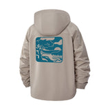 Stylized Wilderness Scene Unisex Full-Zip Printed Waterproof Hooded Windbreaker