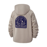 Circuit Board Pattern Unisex Full-Zip Printed Waterproof Hooded Windbreaker