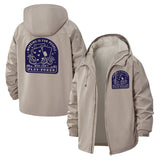 Circuit Board Pattern Unisex Full-Zip Printed Waterproof Hooded Windbreaker