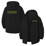 Geometric Tribal Pattern Unisex Full-Zip Printed Waterproof Hooded Windbreaker