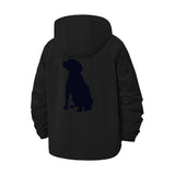 Dog Silhouette Unisex Full-Zip Printed Waterproof Hooded Windbreaker