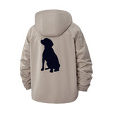 Dog Silhouette Unisex Full-Zip Printed Waterproof Hooded Windbreaker