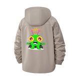 Cartoon Alien Unisex Full-Zip Printed Waterproof Hooded Windbreaker