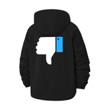 Thumbs Down Meme Unisex Full-Zip Printed Waterproof Hooded Windbreaker