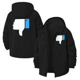 Thumbs Down Meme Unisex Full-Zip Printed Waterproof Hooded Windbreaker