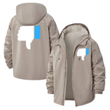 Thumbs Down Meme Unisex Full-Zip Printed Waterproof Hooded Windbreaker