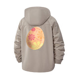 Floral Egg Unisex Full-Zip Printed Waterproof Hooded Windbreaker