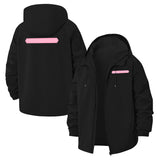 Minimal Stripe Unisex Full-Zip Printed Waterproof Hooded Windbreaker