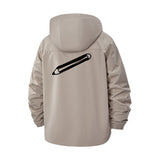 Minimal Pencil Graphic Unisex Full-Zip Printed Waterproof Hooded Windbreaker