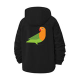 Minimal Parrot Unisex Full-Zip Printed Waterproof Hooded Windbreaker