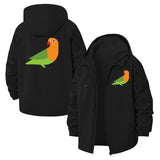 Minimal Parrot Unisex Full-Zip Printed Waterproof Hooded Windbreaker