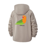 Minimal Parrot Unisex Full-Zip Printed Waterproof Hooded Windbreaker