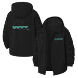 Palm Tree Waves Unisex Full-Zip Printed Waterproof Hooded Windbreaker