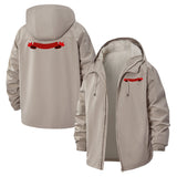 Minimal Ribbon Graphic Unisex Full-Zip Printed Waterproof Hooded Windbreaker