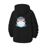 Cruise Ship Graphic Unisex Full-Zip Printed Waterproof Hooded Windbreaker