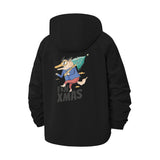 Edgy Christmas Cartoon Unisex Full-Zip Printed Waterproof Hooded Windbreaker