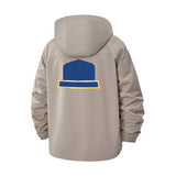 Minimal Geometric Unisex Full-Zip Printed Waterproof Hooded Windbreaker