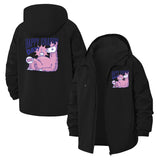 Grumpy Cat Cartoon Unisex Full-Zip Printed Waterproof Hooded Windbreaker