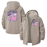 Grumpy Cat Cartoon Unisex Full-Zip Printed Waterproof Hooded Windbreaker
