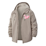 Flamingo Graphic Unisex Full-Zip Printed Waterproof Hooded Windbreaker